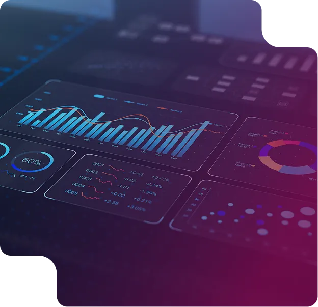 Tableau de bord CRM avec des informations clients