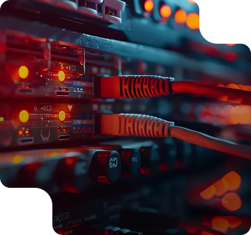 Gros plan d’infrastructure réseau